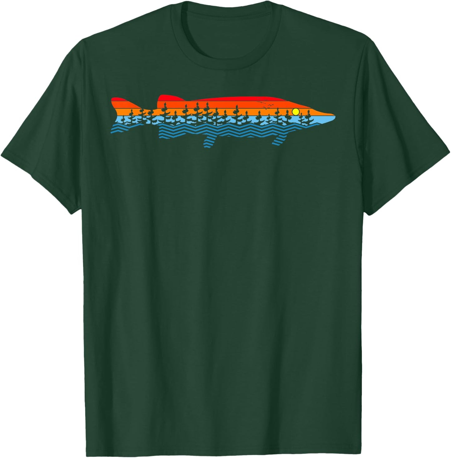 Vintage Nature Outdoor Fishing - Fisher Chain Pickerel T-Shirt - T-Shirt | Forest