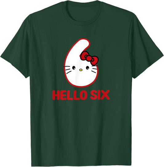 Happy Birthday Kitty, Cute Hello Six Bday 6th Kawaii Gift T-Shirt - T-Shirt | Forest