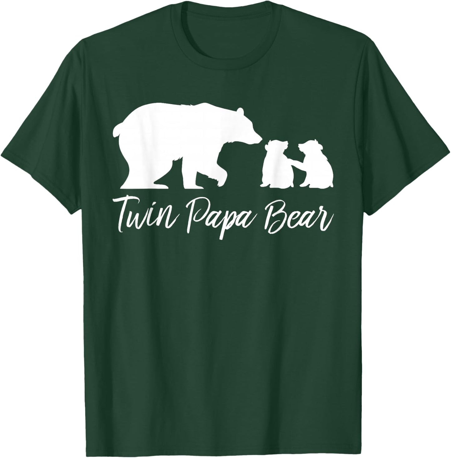 Twin Papa Bear With Two Baby Cubs T-Shirt - T-Shirt | Forest