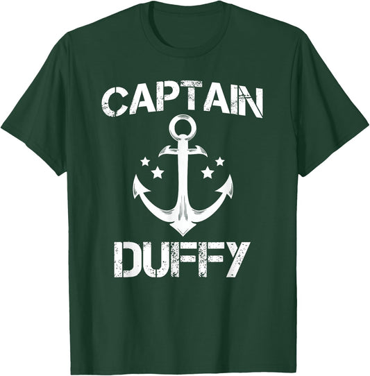 CAPTAIN DUFFY Funny Birthday Personalized Surname Clan Gift T-Shirt - T-Shirt | Forest