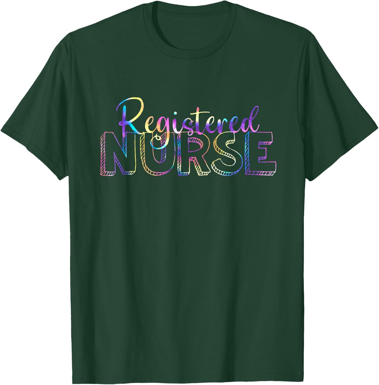 Cute Tie Dye Registered Nurse RN Nursing school graduation T-Shirt - T-Shirt | Forest