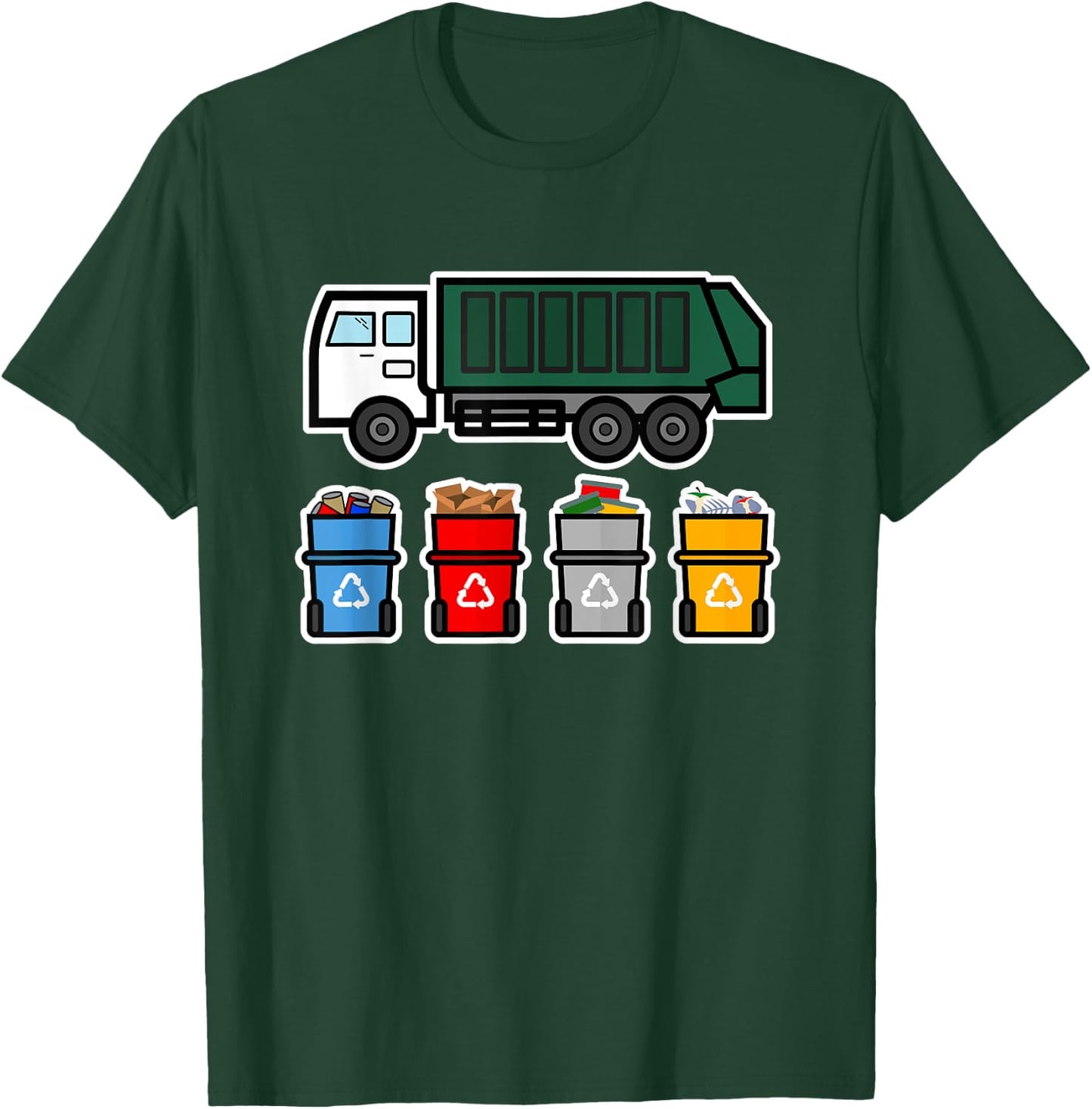 Recycling Truck T apparel Kids Gift Garbage Truck T-Shirt - T-Shirt | Forest