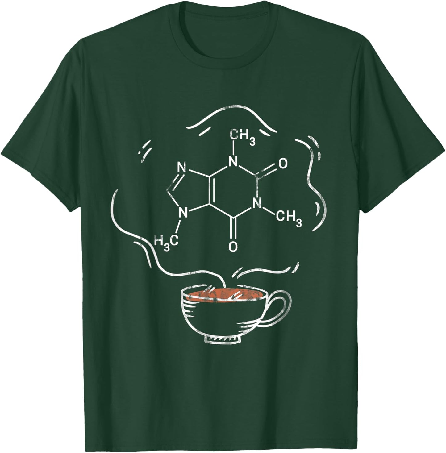 Caffeine Molecule Organic Chemistry Scientist Barista T-Shirt - T-Shirt | Forest