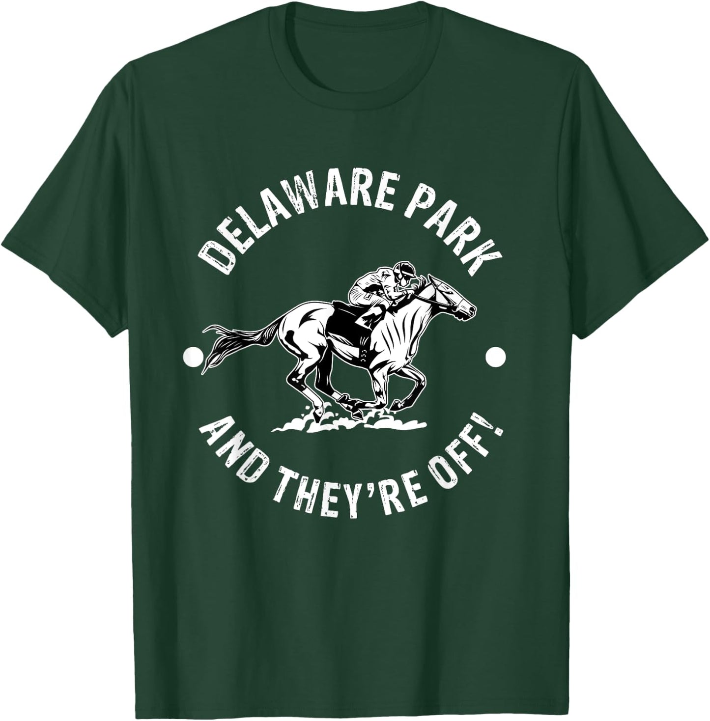 Delaware Park Racetrack Horse Racing Fan Equestrian DE Derby T-Shirt - T-Shirt | Forest