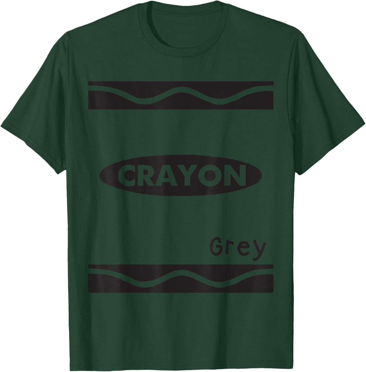 Grey-Crayon Graphic Halloween Costume Group Team Matching T-Shirt - T-Shirt | Forest