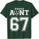 Custom Proud Football Aunt Number 67 Personalized T-Shirt - T-Shirt | Forest