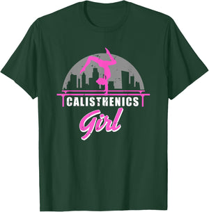 Calisthenics Girl Street Workout Handstand Strong Woman T-Shirt - T-Shirt | Forest