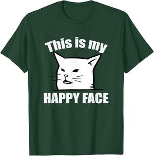 This Is My Happy Face Smudge The Cat Sarcastic Saying Women Kids T-Shirt - T-Shirt | Forest