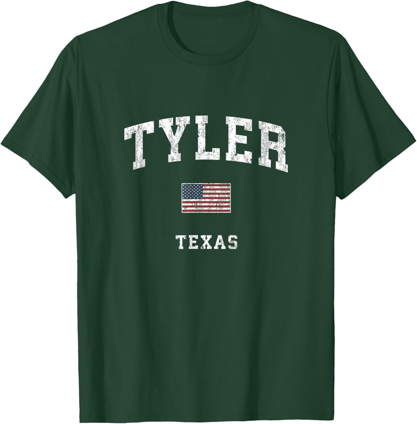 Tyler Texas TX Vintage American Flag Sports Design Kids Men T-Shirt - T-Shirt | Forest