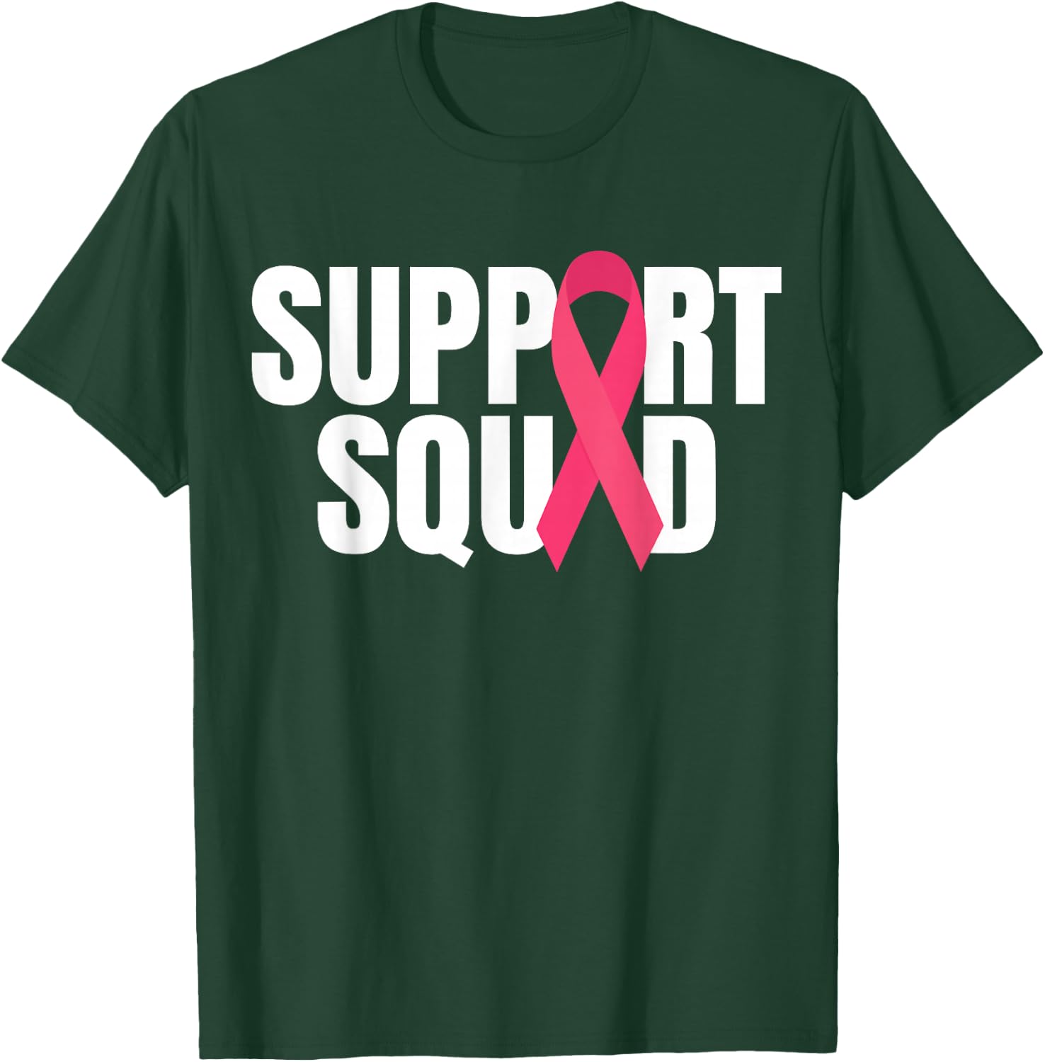 Support Squad Pink Ribbon Breast Cancer Awareness T-Shirt - T-Shirt | Forest