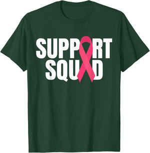 Support Squad Pink Ribbon Breast Cancer Awareness T-Shirt - T-Shirt | Forest