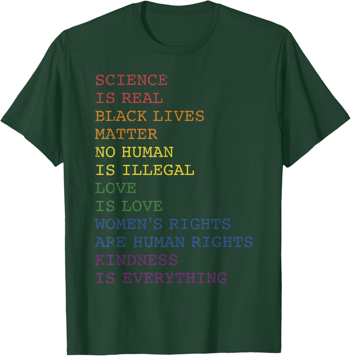 Science love kindness rainbow flag for gay and lesbian pride T-Shirt - T-Shirt | Forest