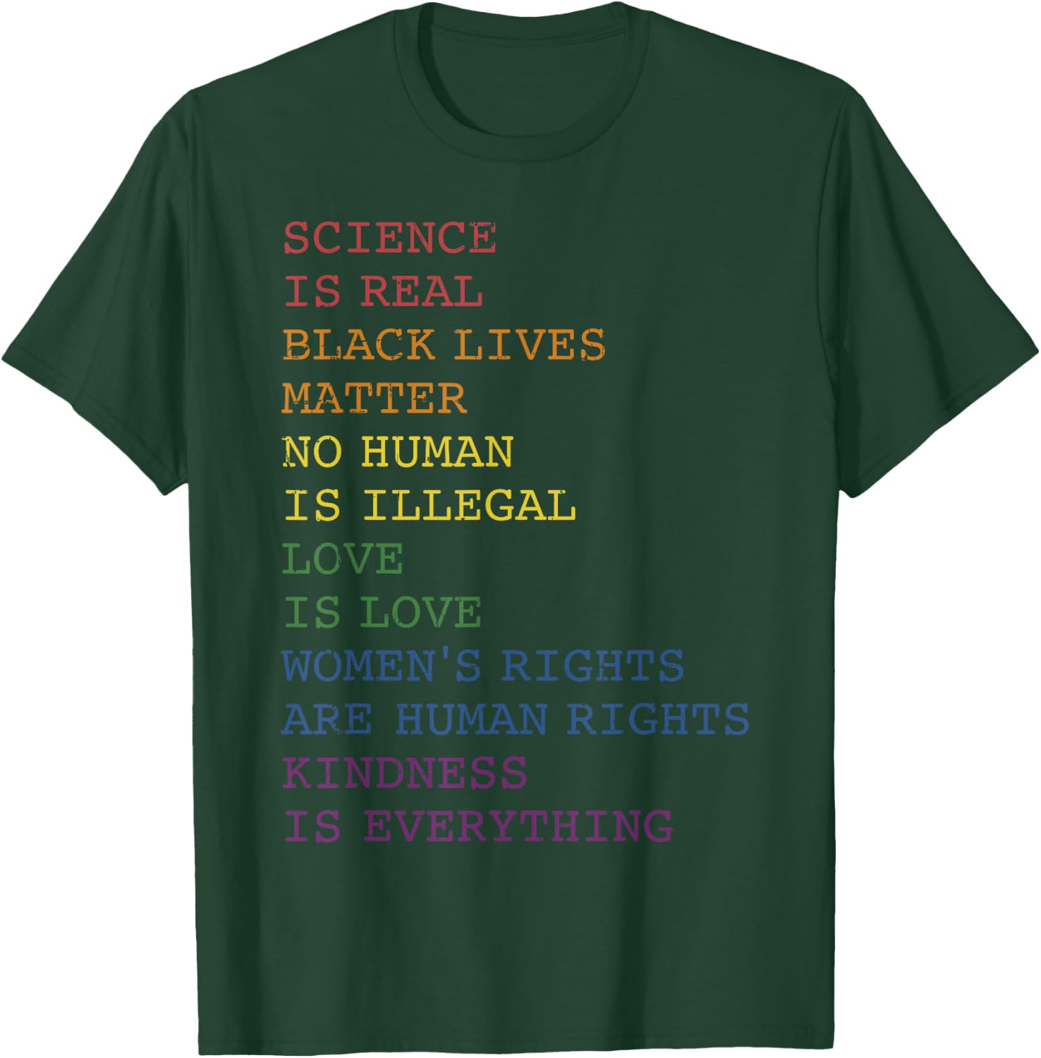 Science love kindness rainbow flag for gay and lesbian pride T-Shirt - T-Shirt | Forest