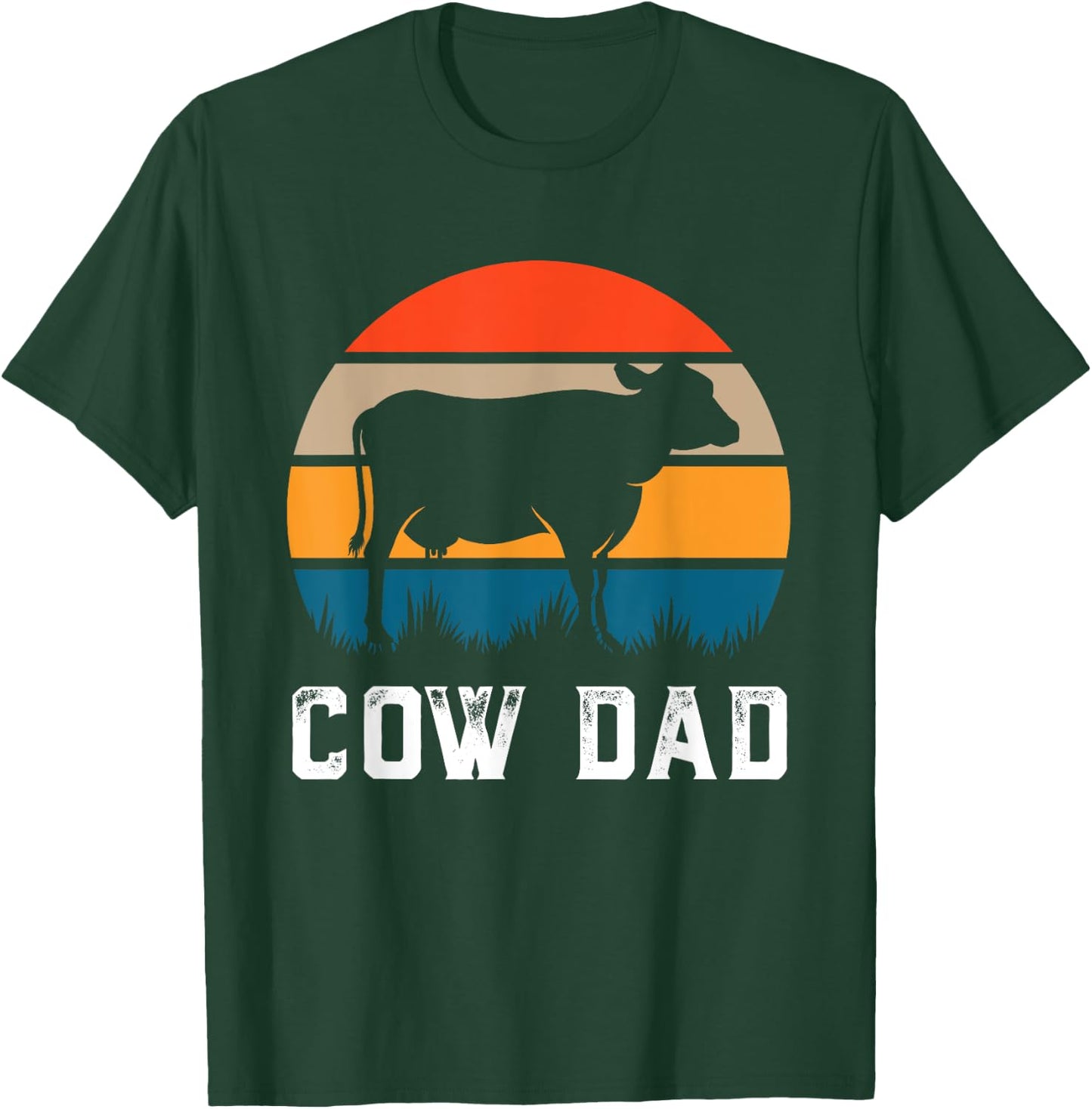 Cow Dad Funny Cattle Gift Dairy Farmer Herdsman Cow Lover T-Shirt - T-Shirt | Forest