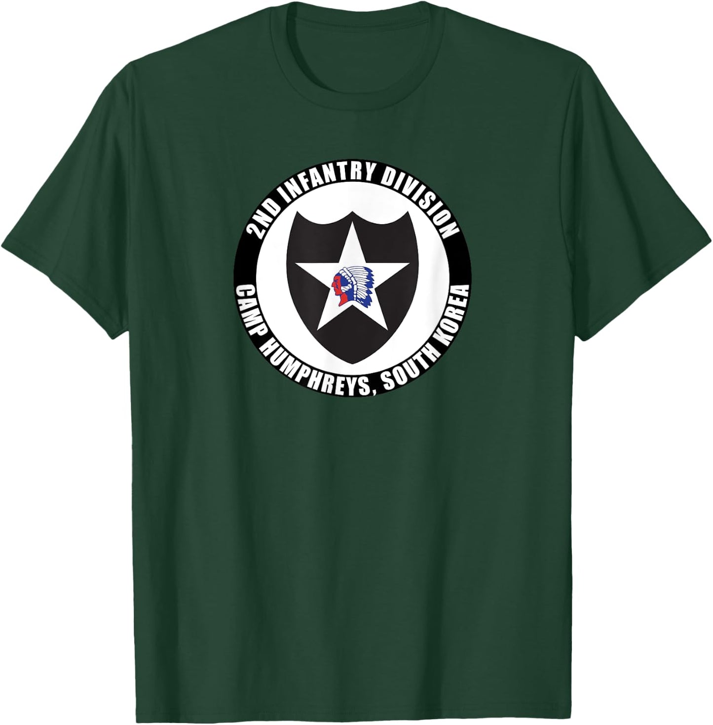 2nd Infantry Division Camp Humphreys Korea Emblem Veteran T-Shirt - T-Shirt | Forest