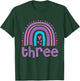 Girl's 3rd Birthday Boho Rainbow Three 3 Years Old Birthday T-Shirt - T-Shirt | Forest