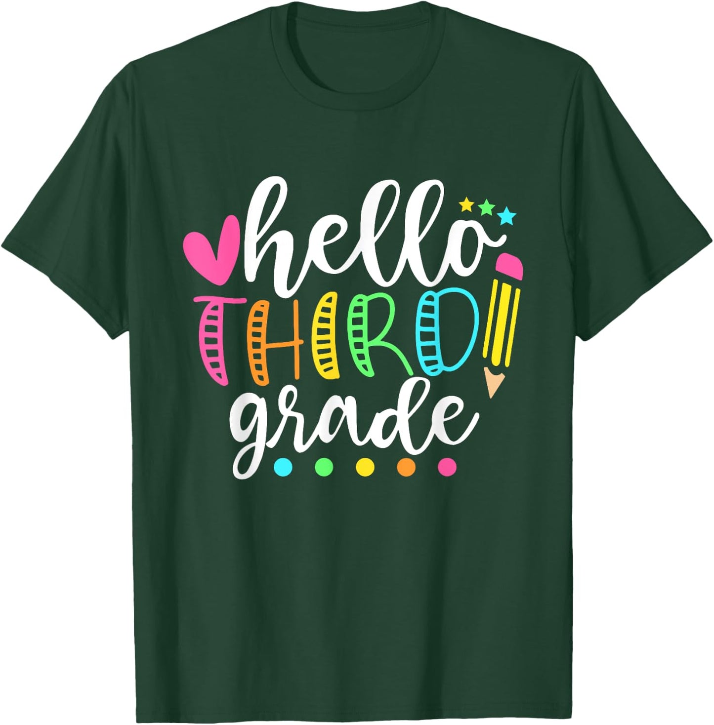 Hello Third Grade Shirt Team 3rd Grade Back to School T-Shirt - T-Shirt | Forest