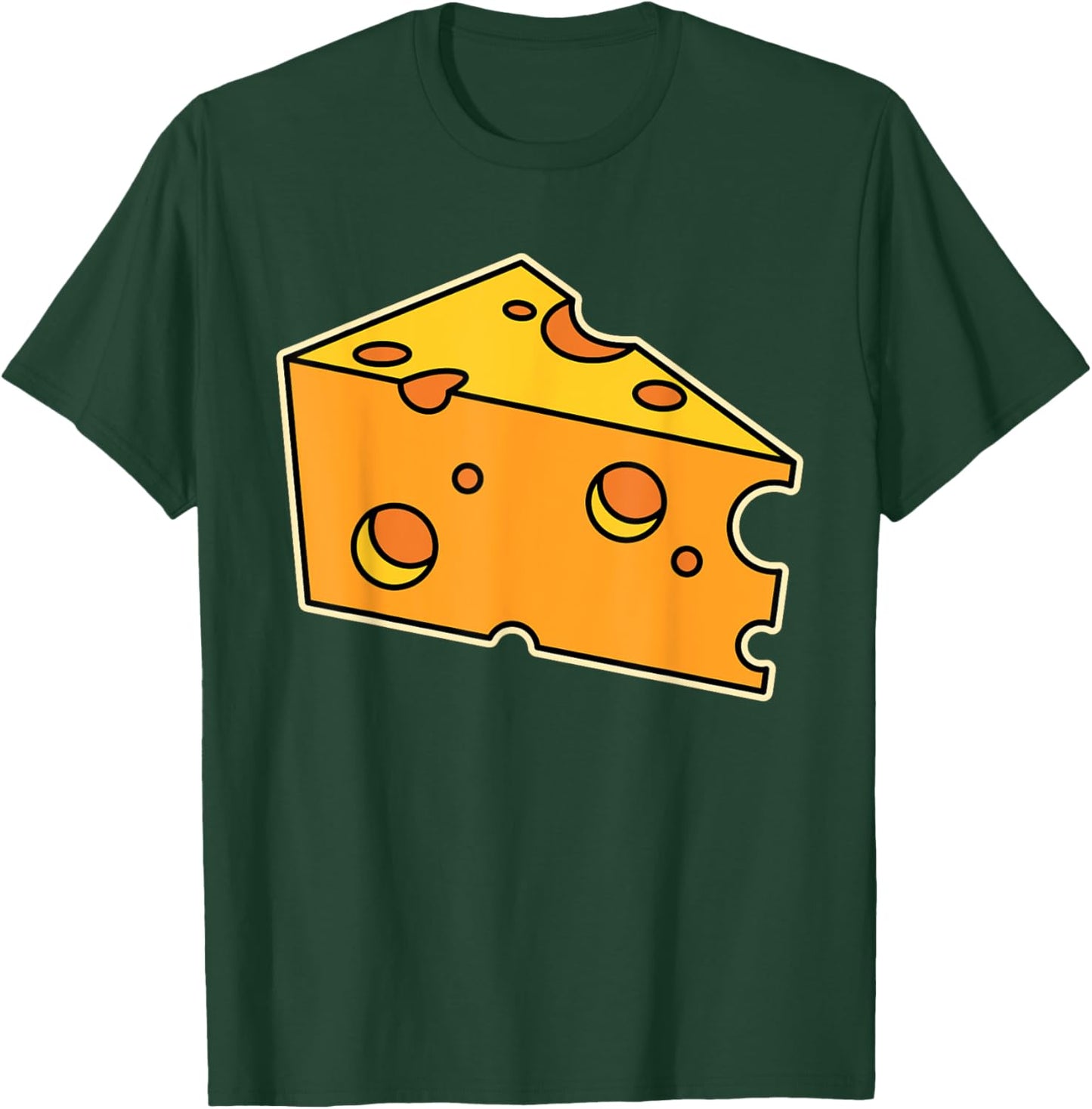 Funny Big Sliced Swiss Cheese Lover Gift Women Kids T-Shirt - T-Shirt | Forest