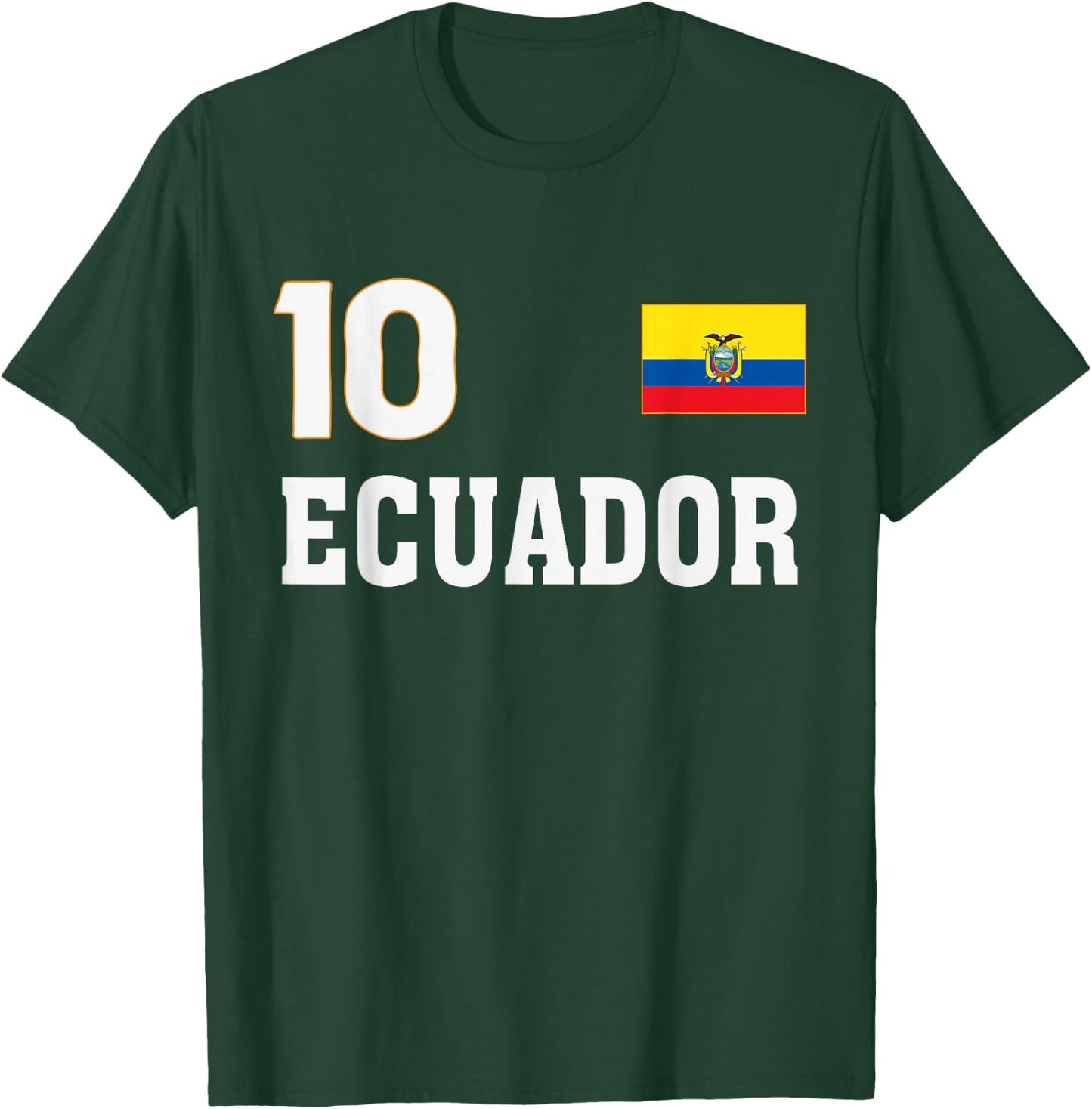 Ecuador Flag Number 10 Shield Emblem National Pride T-Shirt - T-Shirt | Forest