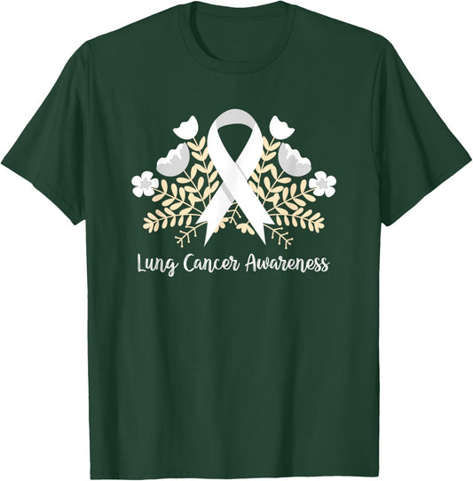 Lung Cancer Awareness Ribbon Lung Cancer T-Shirt - T-Shirt | Forest