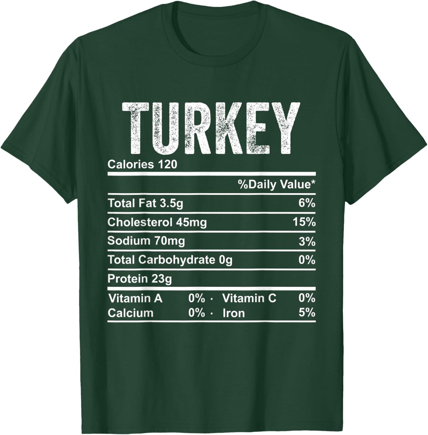 Turkey Nutrition Facts Thanksgiving Food Funny Gravy Turkey T-Shirt - T-Shirt | Forest