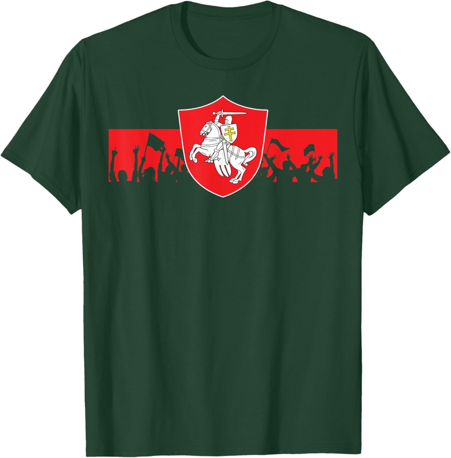 Belarus Pogonya White Red White Flag Protest Symbol T-Shirt - T-Shirt | Forest