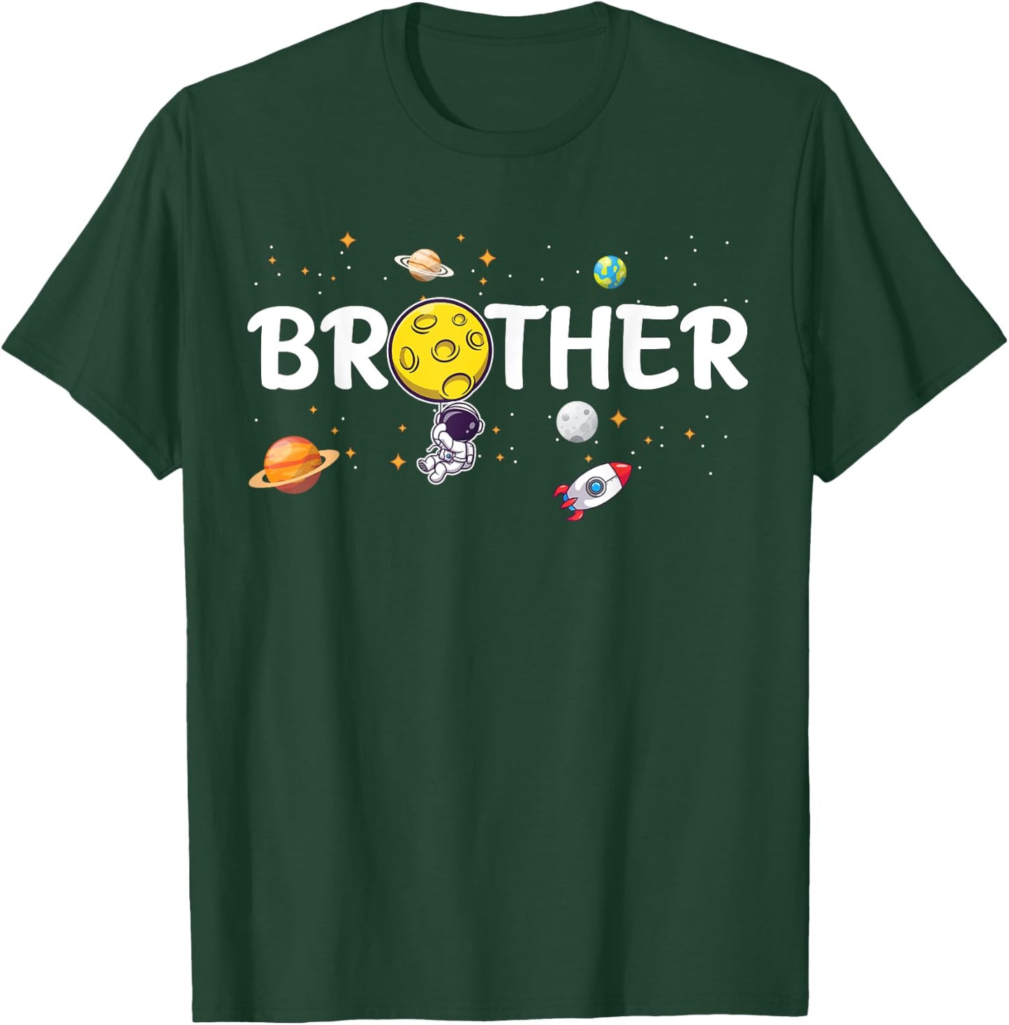 Brother of The Birthday Boy Astronaut 1st Birthday Family T-Shirt - T-Shirt | Forest