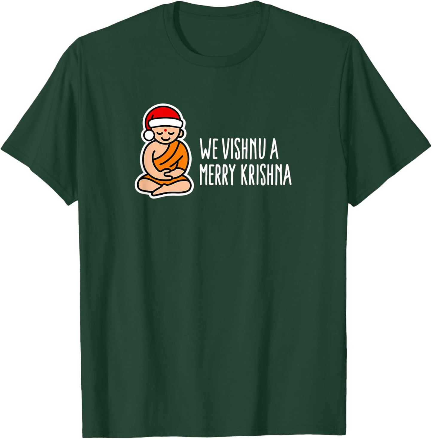 Funny Christmas puns We Vishnu a Merry Krishna Hindu Yoga T-Shirt - T-Shirt | Forest