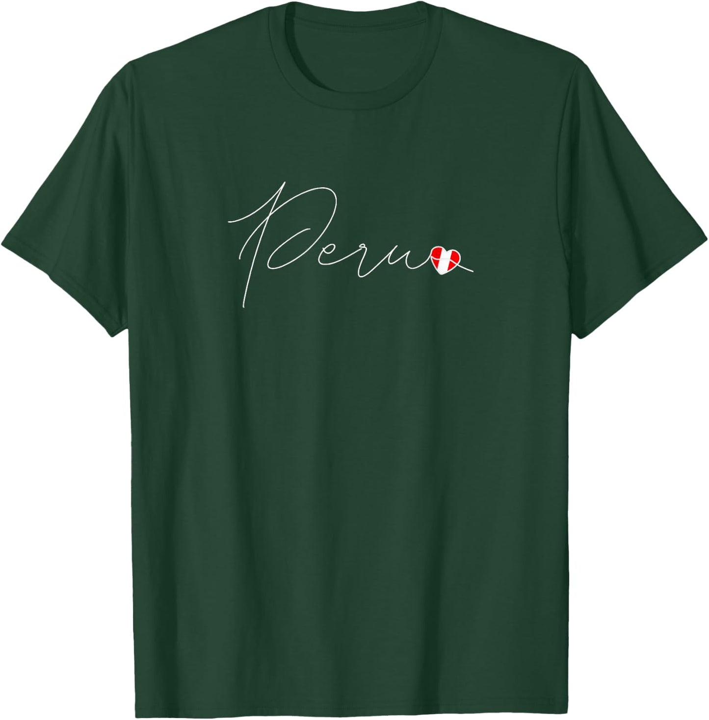 Perú Simple Love Peruvian Flag Heart on Peru T-Shirt - T-Shirt | Forest