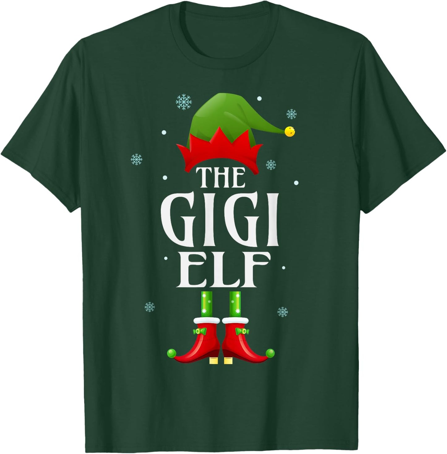 Gigi Elf Xmas Matching Family Group Christmas Party Pajama T-Shirt - T-Shirt | Forest