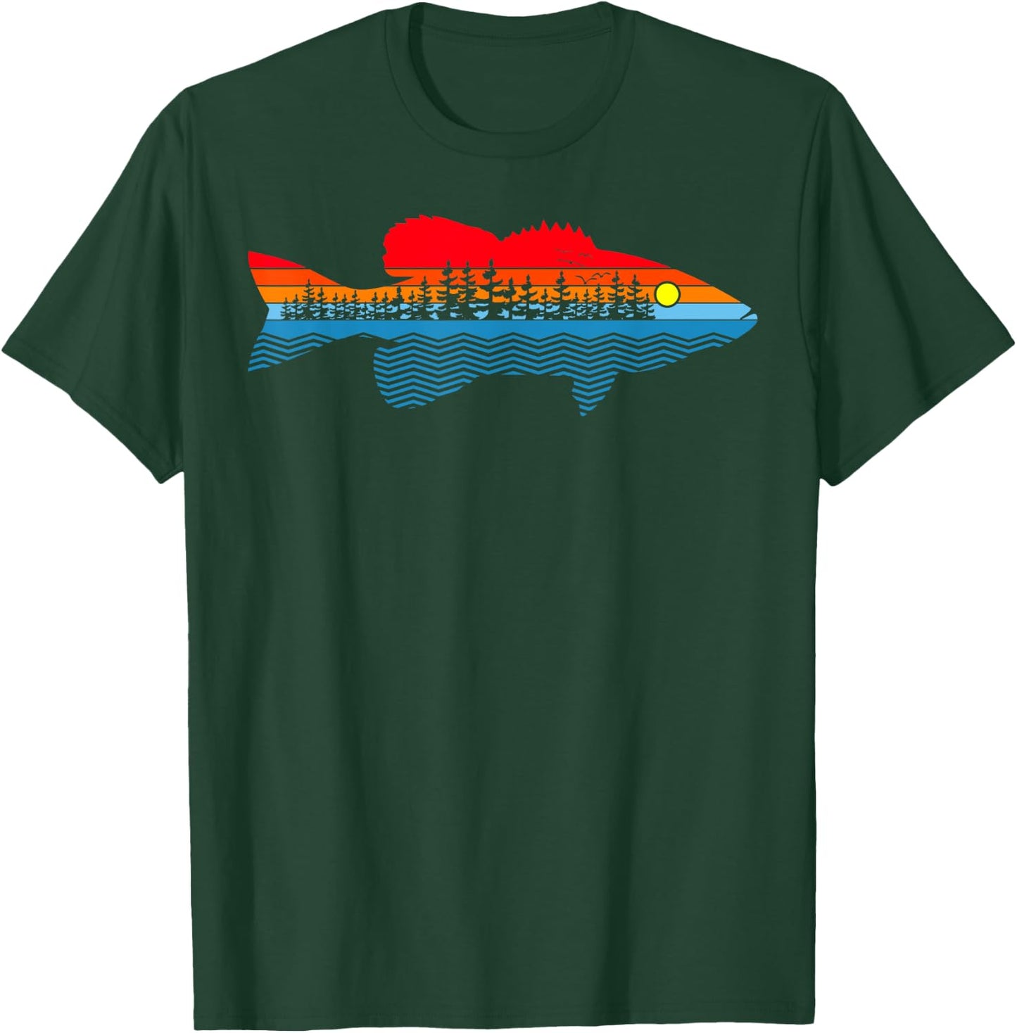 Vintage Nature Outdoor Fishing - Fisher Smallmouth Bass T-Shirt - T-Shirt | Forest