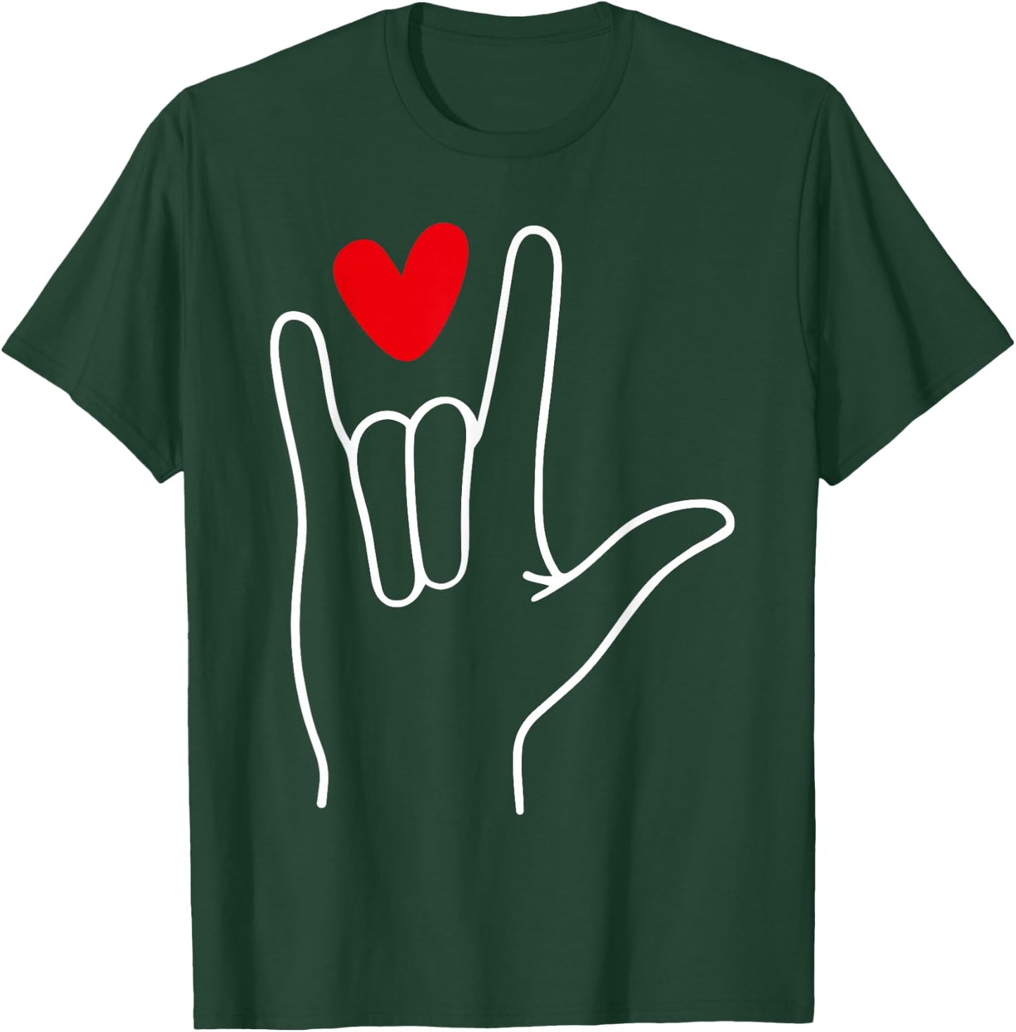 I Love You Sign Language Cute Happy Valentine’s Day T-Shirt - T-Shirt | Forest