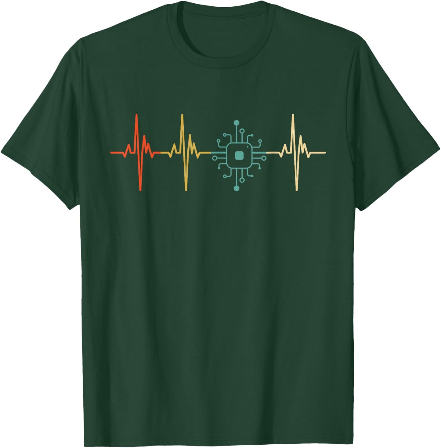 CPU Heartbeat Computer PC Master Race PC Builder IT Tech T-Shirt - T-Shirt | Forest