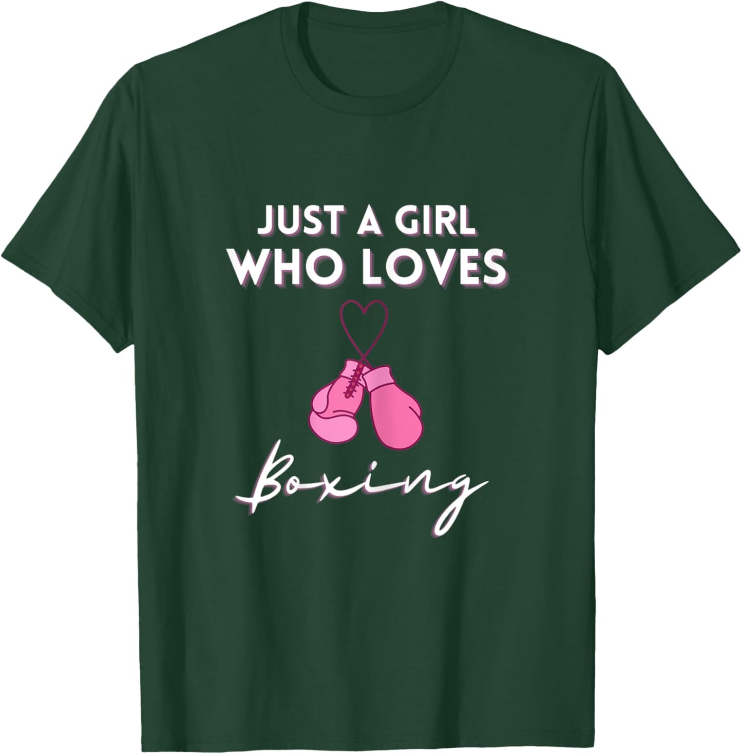 Just A Girl Who Loves Boxing Cool Girls Boxing Gloves Gifts T-Shirt - T-Shirt | Forest