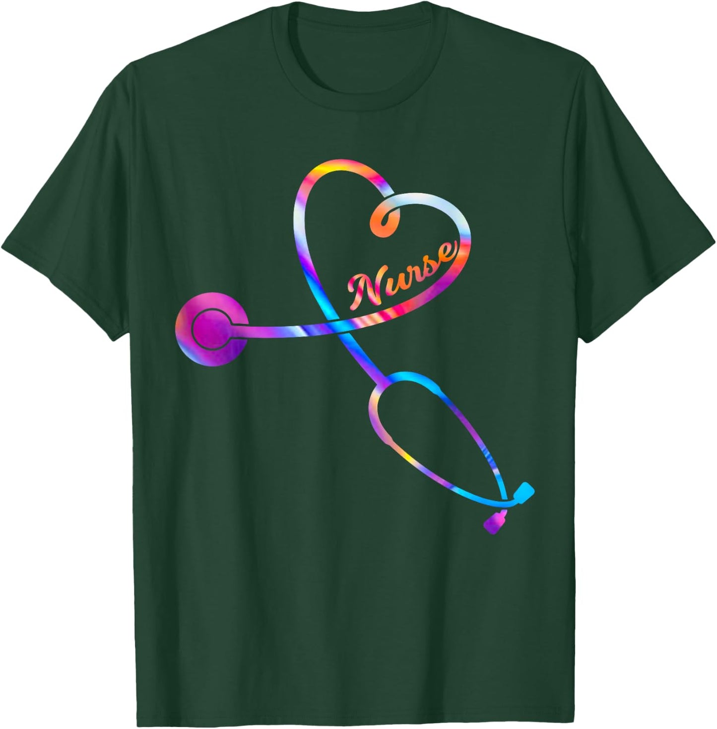 Nurse Stethoscope Heartbeat EKG Nursing Student Graduation T-Shirt - T-Shirt | Forest