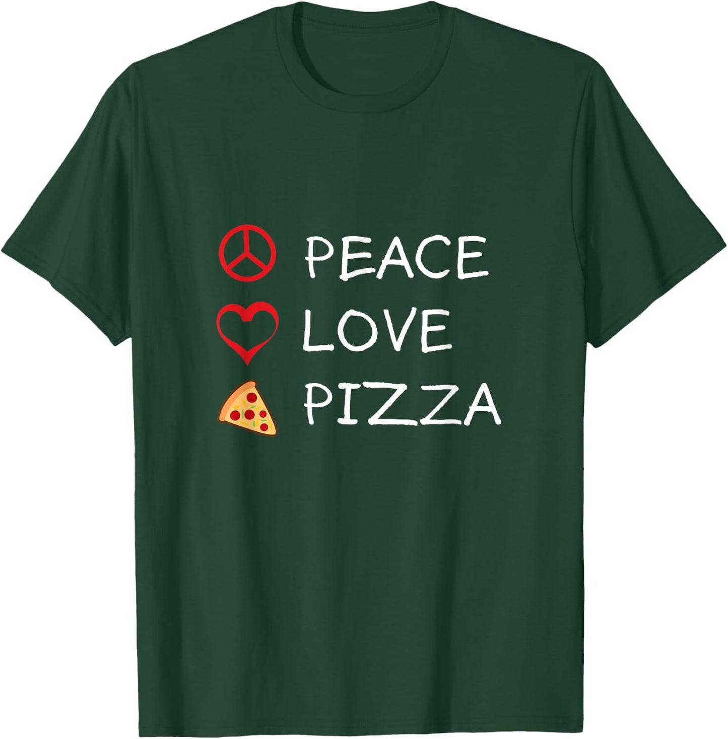 Peace Love Pizza Hippie Italian Foodies Funny Humor T-Shirt - T-Shirt | Forest