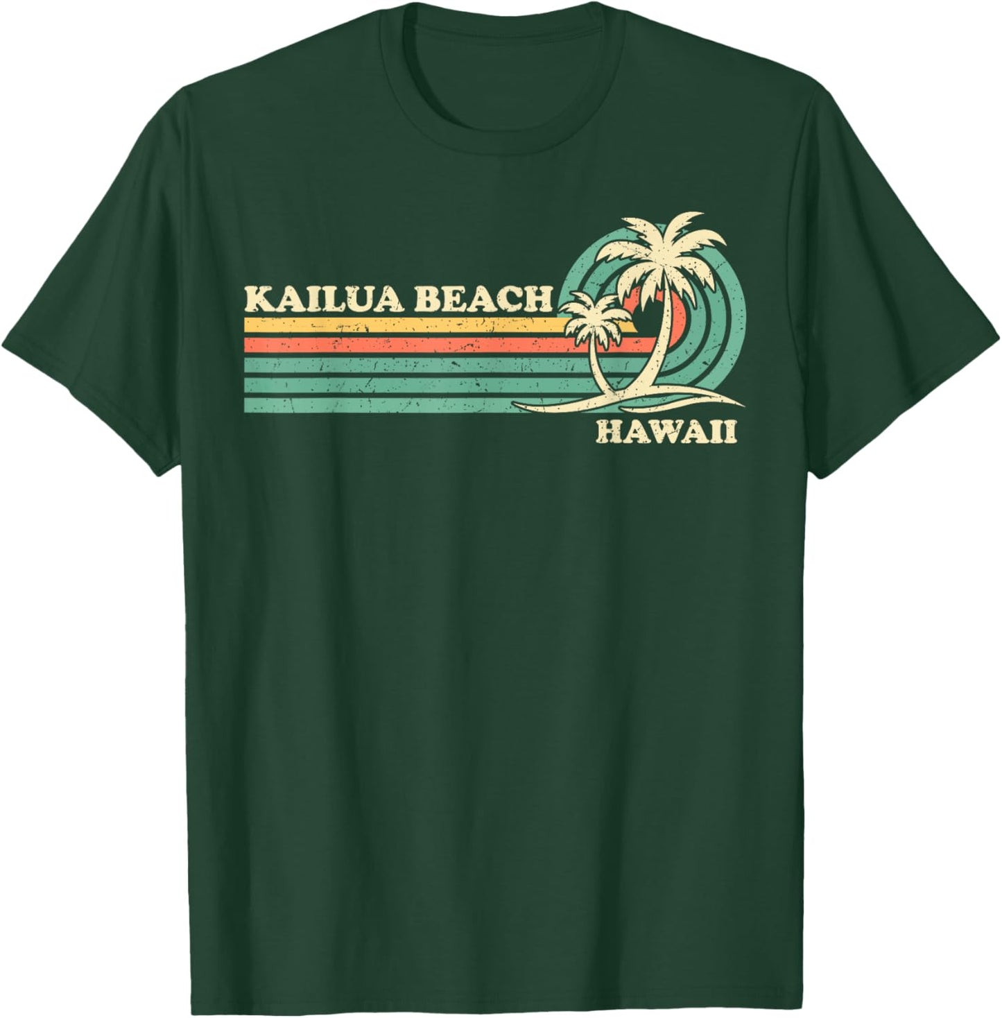 Vintage Retro Summer Vacation Hawaii Kailua Beach Women Kids T-Shirt - T-Shirt | Forest