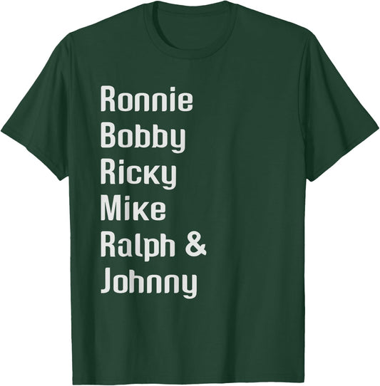 Ronnie Bobby Ricky Mike Ralph and Johnny Retro Vintage T-Shirt - T-Shirt | Forest