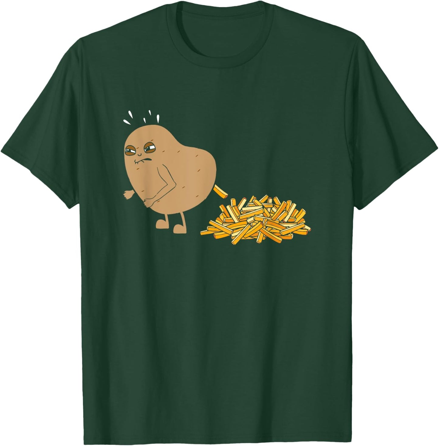 Potato Pooping Fries Funny French Fries Potato Lover T-Shirt - T-Shirt | Forest