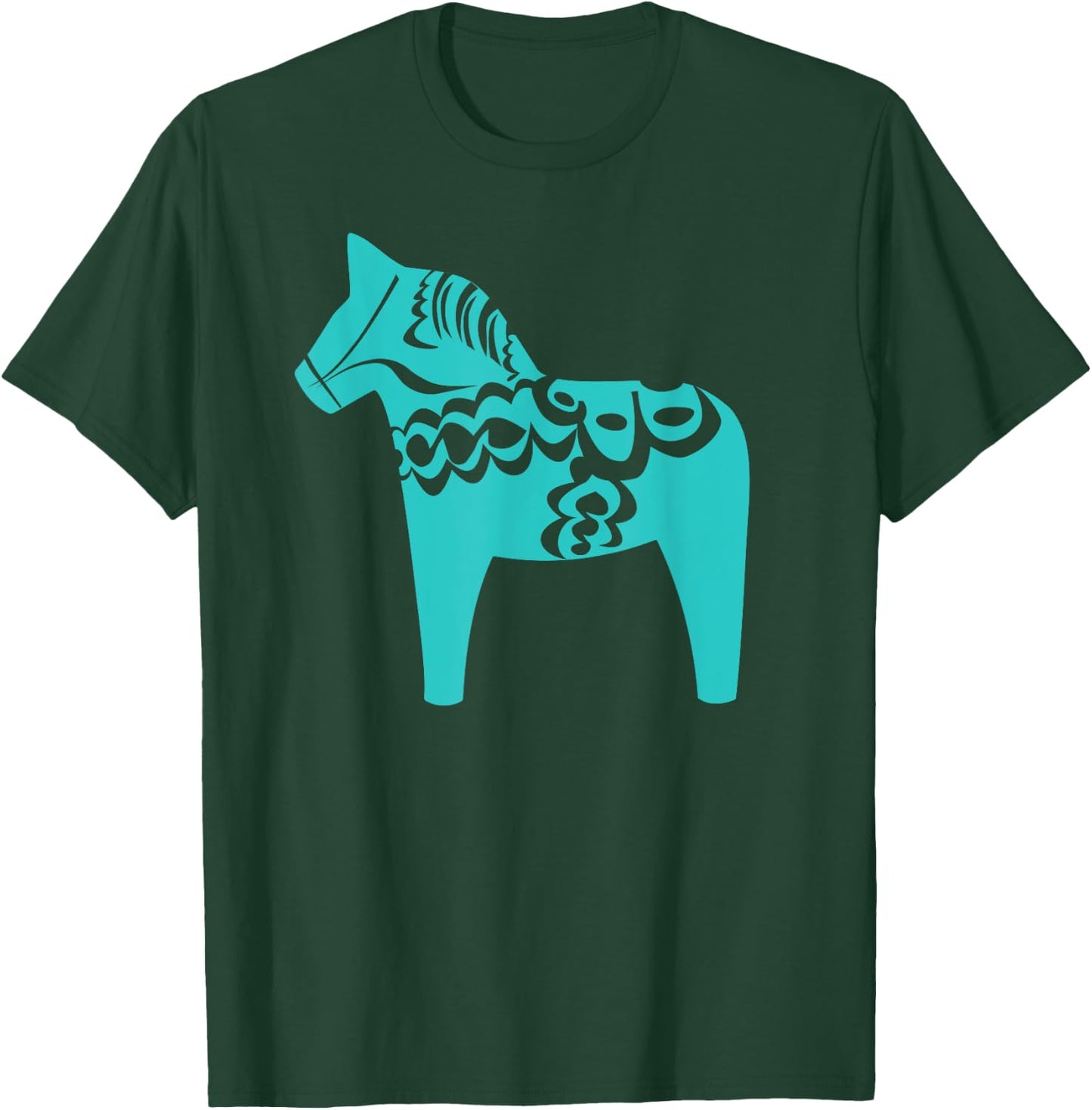 Swedish Dala Horse Shirt Blue Sweden Sverige T-Shirt - T-Shirt | Forest