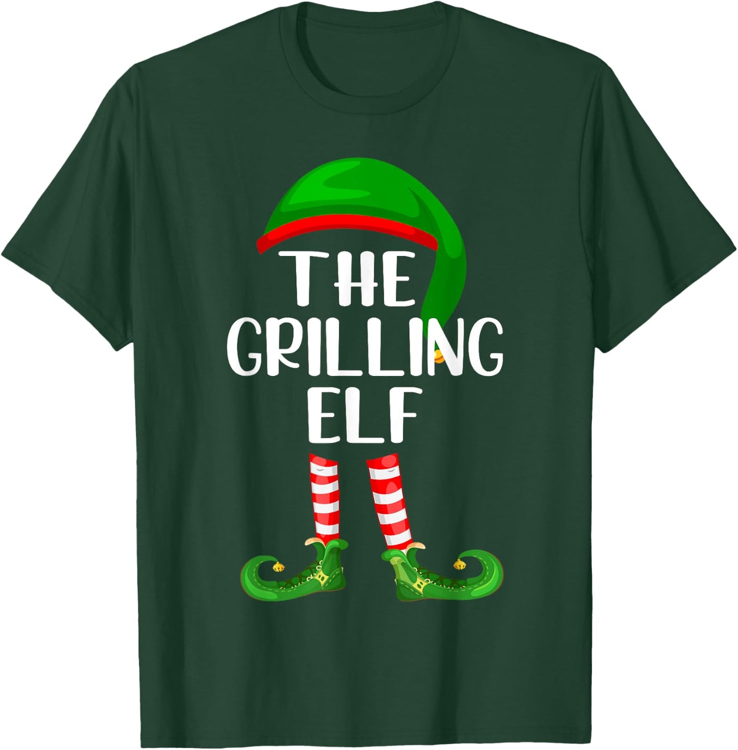 Funny The Grilling Elf Matching Family Christmas T-Shirt - T-Shirt | Forest