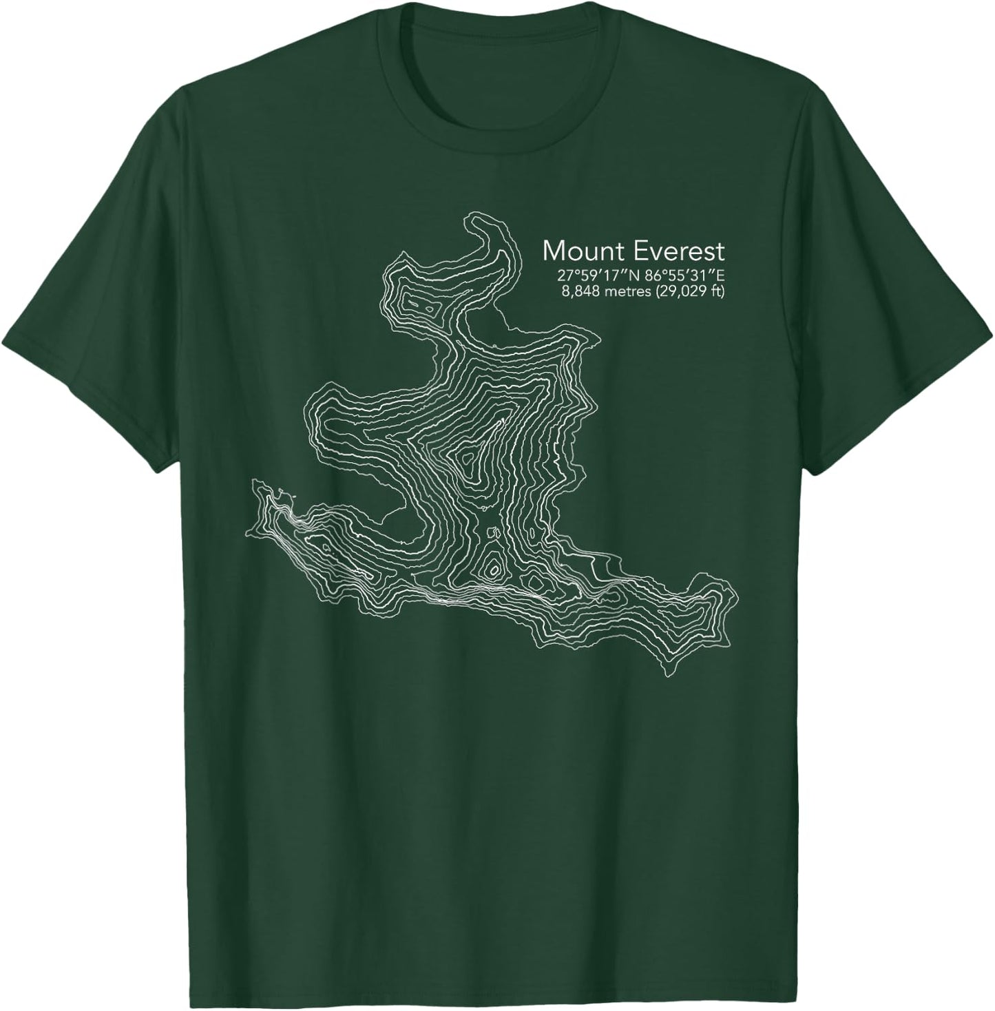 Everest Topographic Map - Mount Everest Gift T-Shirt - T-Shirt | Forest