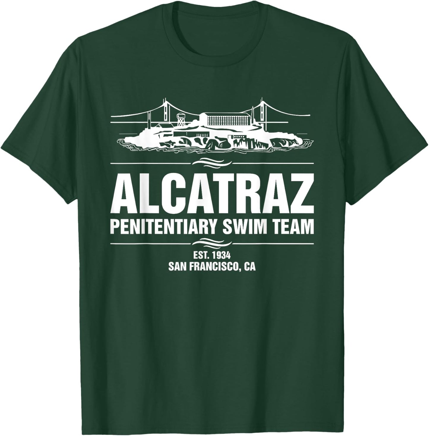 Alcatraz Penitentiary Swim Team Jail Prisoner T-Shirt - T-Shirt | Forest