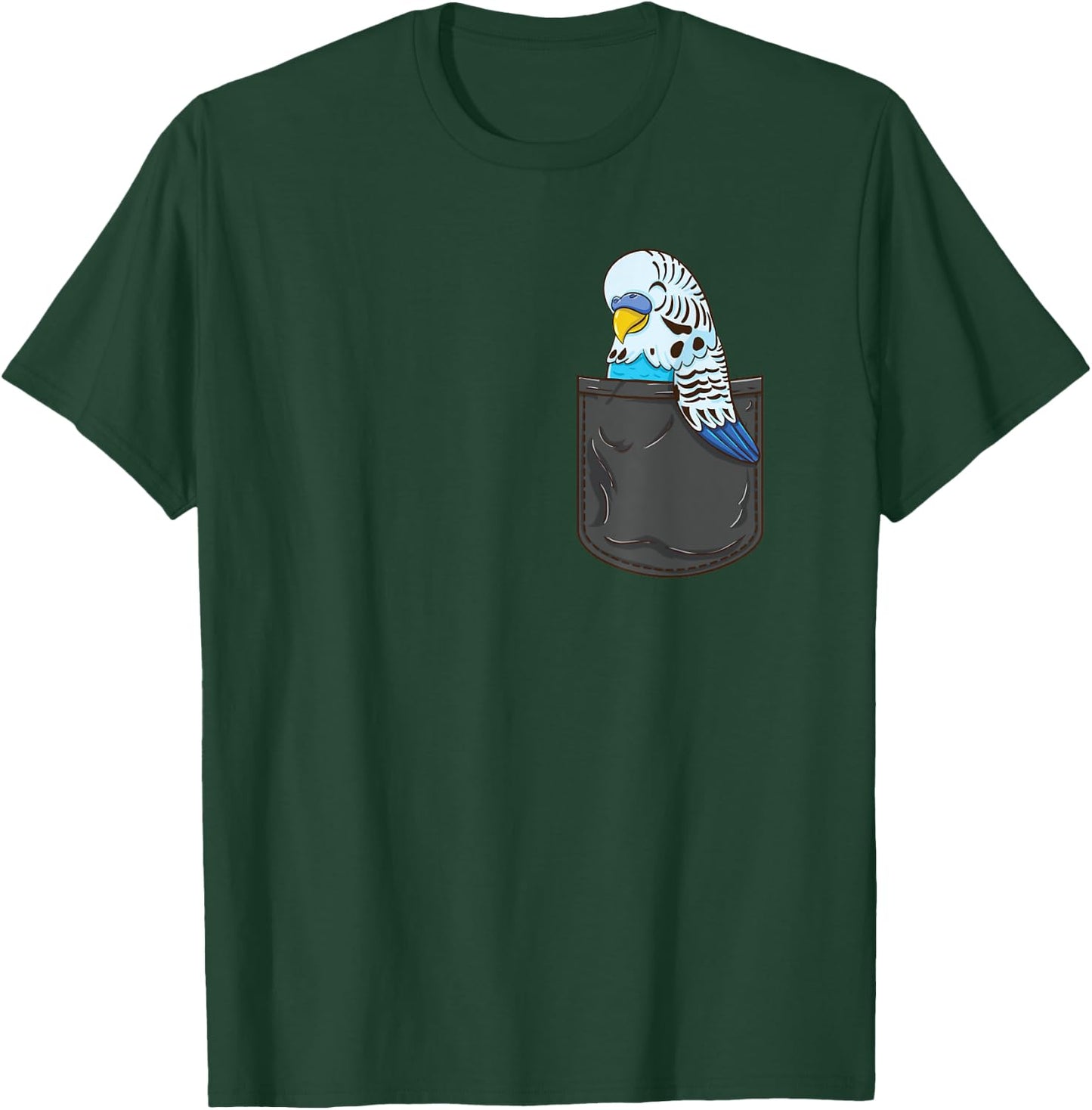 Budgie In Pocket Parakeet T-Shirt - T-Shirt | Forest