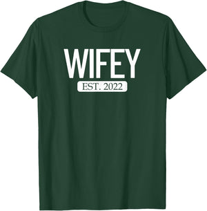 Wifey Est. 2022 Matching Couple Newlywed Married 2022 T-Shirt - T-Shirt | Forest