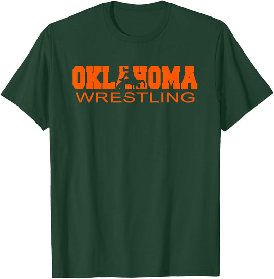 Oklahoma Wrestling Team Okie Wrestler Freestyle State Pride T-Shirt - T-Shirt | Forest