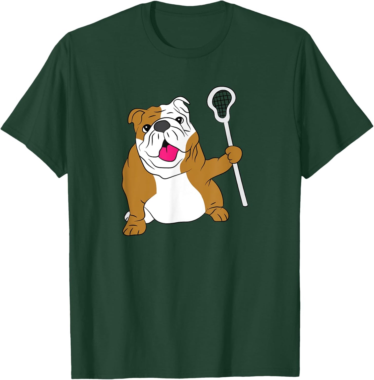 Bulldog Dog Lacrosse Design LAX Dad T-Shirt - T-Shirt | Forest