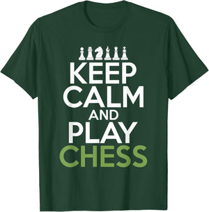 Keep Calm and play Chess Pieces Chess Lover T-Shirt - T-Shirt | Forest