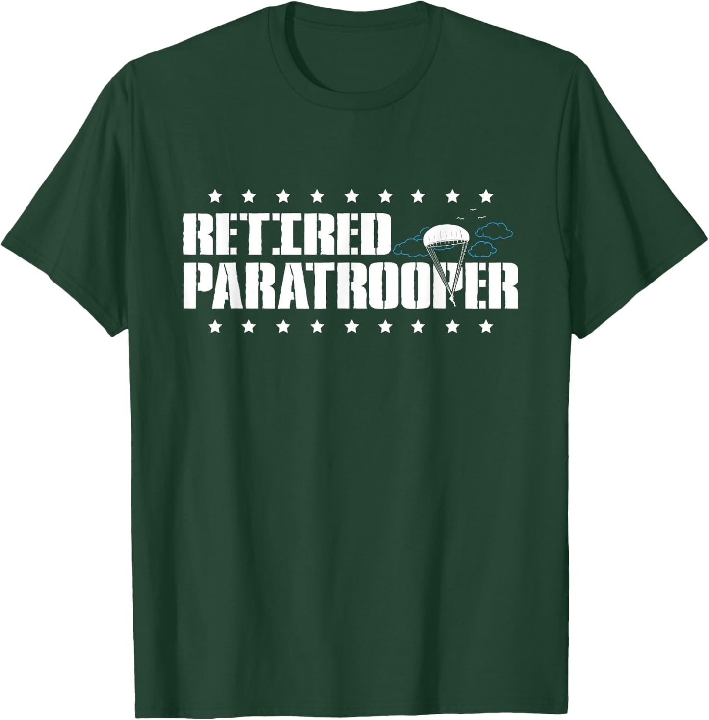 Retired Paratrooper Airborne Army T-Shirt - T-Shirt | Forest