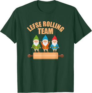 Lefse Rolling Team Nisse Tomte Norway Matching Christmas T-Shirt - T-Shirt | Forest